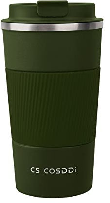 CS COSDDI Thermobecher- Isolierbecher, Edelstahl Travel Mug, 18oz/510ml Vakuum auslaufsicher Reisebecher mit Deckel, Autobecher, doppelwandig isoliert für Kaffee, Wasser und Tee, Kaffee-to-go Becher