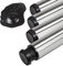 SOTECH 4 Stück Tischbeine Höhe 710 mm Ø 76/80 mm echt Edelstahl gebürstet belastbar bis 300 kg (75 kg pro Stück), Schreibtischbeine mit 32 mm Höhenverstellung Tischfüße
