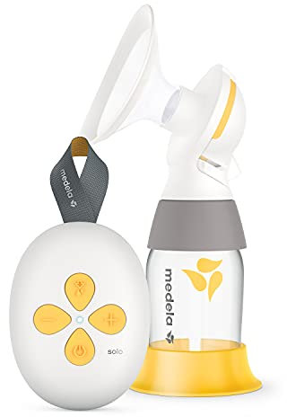 Medela tire-lait électrique simple Solo, fonctionnement silencieux, rechargeable par USB, doté de la technologie PersonalFit Flex Shield et de la technologie Medela 2-Phase Expression