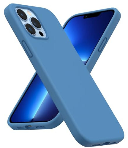 ORNARTO Shockproof Liquid Silicone Designed for iPhone 13 Pro Max Case 6.7, Gel Rubber Full Body Protection Anti-Shock Cover Case Drop Protection 6.7inch-Blue