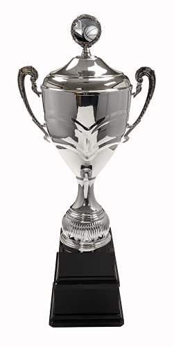 Trophy Monster Basketball Super-Sized Double Base Cup | Metal Bowl, Handles, Lid | Free Engraving | Free Logo on Lid | Ideal Annual Award to last Lifetime | 3 sizes 595mm – 685mm