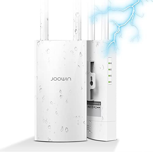 JOOWIN Puntos de Acceso Inalámbrico Exteriores 1200Mbps Repetidor WiFi Exterior Dual Banda 2.4GHz/5GHz Amplificador WiFi Compatible AP/Repetidor/Router/Puente Modos, Extensor WiFi Exterior con PoE