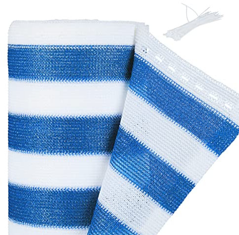 Relaxdays Brise-Vue, résistant aux UV, Tissu HDPE, 2x10 m, pour Jardin et Balcon, Anti-déchirure, Bleu et Blanc