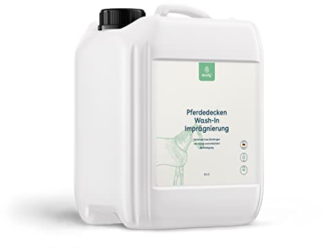 Pferdedecken Imprägnier Waschmittel Einwaschimprägnierer Pferd Zubehör Imprägnierung Waschmaschine gegen Nässe und Schmutz, atmungsaktiv (5 Liter)