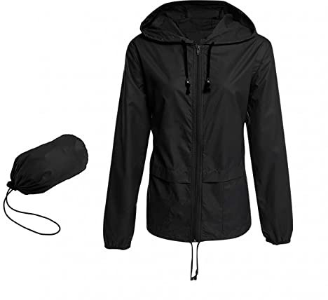 Ainiyo Veste de pluie pour femme - Imperméable et respirante - Veste d'extérieur mi-saison - Veste légère avec capuche - Coupe-vent - Pour la randonnée, les voyages, le trekking, le vélo