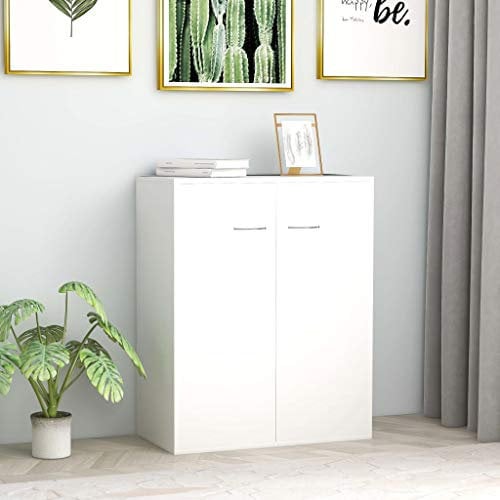 Leepesx Sideboard, Aufbewahrungsschrank, Dielenschrank, Flurschrank, Beistellschrank, Schrank, Anrichte, Weiß 60 x 30 x 75 cm Spanplatte