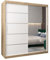 MEBLE KRYSPOL Kleiderschrank mit Spiegel Verona 2 - Garderobenschrank - Schrank Schlafzimmer - Mehrzweckschrank Zwei Schiebetüren - Regalen - Flur Möbel - Kleiderstange Schrank - Allzweckschrank