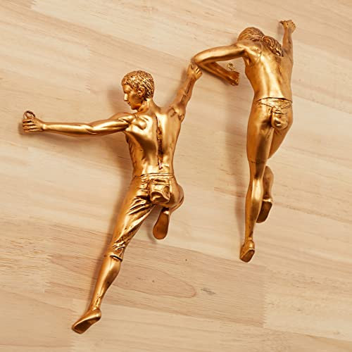 Gute Tall Rock Climbing Wall Sculpture Figures, Wall Art Decor Sculpture by (Set of 2) 11.5 - Man & Woman - Marathon Rappelling Perfect Bedroom Home Office Company Décor Gift, Sports & Outdoors
