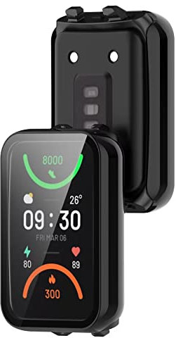 FTRONGRT Coque pour Oppo Band 2, Film Trempé PC + écran, Boîtier de Montre Tout Compris, Résistant aux Chocs, Housse pour Oppo Band 2 Smartwatch.Noir