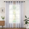 Woaboy Voile Gardinen Vorhänge Transparent Wohnzimmer mit Ösen Stores Gardinen Schlafzimmer Ösenvorhang Scheibengardine Schlaufengardinen Modern 2er Set 140x245 cm (B x H) Grau