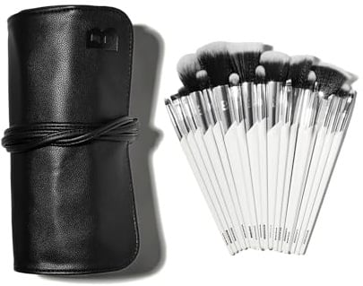 BEAUTY BAY 18 Piece Eye & Face Makeup Brush & Bag Gift Set - Make Up Brushes Beauty Products - Vegan Gifts for Women - Includes Brushes for Foundation, Eyeshadow, Highlighter, Powder and More