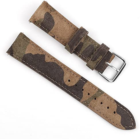 XOUVY Uhrenarmbänder Camouflage Wildleder Uhrenarmband Band 18mm 20mm 22mm 24mm Uhrenarmband für Uhrenzubehör Armband