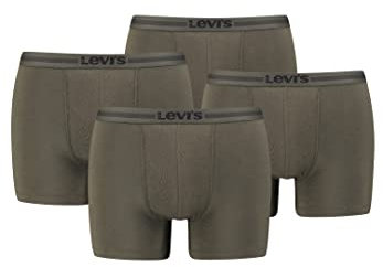 Levi's Tencel Herren Unterwäsche Retroshorts Boxershorts 4er Pack, Farbe:Khaki, Bekleidungsgröße:L