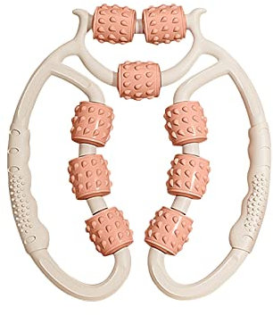 Rouleau Massage Rouleau Musculaire, 360° Rouleau De Muscle Masseur avec 9 Roues, Rouleau de Massage Sport pour Des Jambes Minces, Bras Relaxation Musculaire, Rouleau Musculaire pour Les Jambes, orange