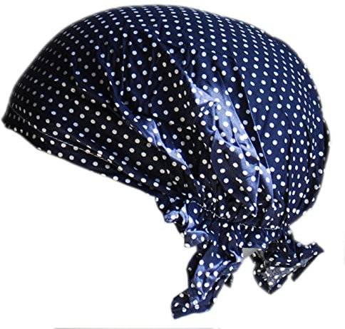 Cool4 Sommer Kopftuch Strand Bandana Meer Beanie Sonne Sonnenschutz Mütze Chemo Cap A04 (Navy weiß gepunktet)