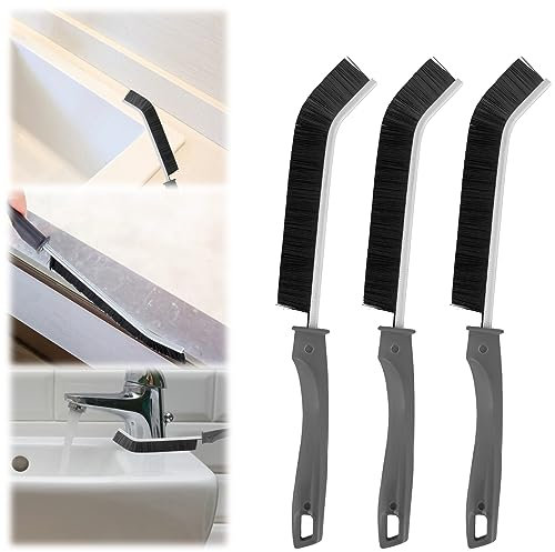 3PCS Brosse Nettoyage des Interstices Brosse à Joint Carrelage Crevice Cleaning Brush Brosse Nettoyage Salle de Bain Brosse multifonctionnelle à Poils Rigides pour Groove Gap et Saleté dans Crevasses