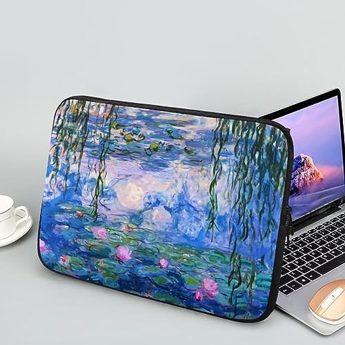 Showudesigns Water Lily Laptop Sleeve Bag for Women Men Laptop Protective Sleeve 12 inch Waterproof Computer Carrying Case for Friends Tablet Bag Van Gogh Purple