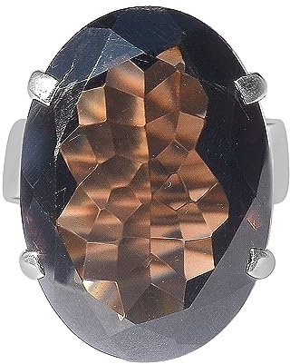 Smoky Quartz Gemstone Ring 925 Sterling Silver Handmade Gift Ring For Women Size 7 USA