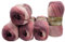 5 x 100 g Strickwolle Angora gold mehrfarbig mit Farbverlauf, 500 Gramm Strickgarn mit 20% Wolle-Anteil (beere rosa lila 1895)
