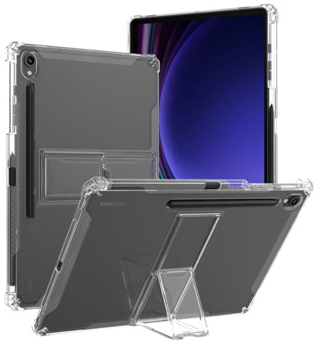Miimall Compatible with Samsung Galaxy Tab S9 Tablet Case with Stand, Clear TPU Shookproof Ultra-Thin Lightweight Anti-Scratch Protective Cover for Galaxy Tab S9 11 Inch -Transparent