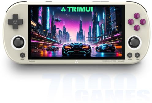 Trimui Smart Pro 5-inch Portable Retro Video Hand-Held Games Consoles Rechargeable Hand Held Classic Play System Gray 64GB
