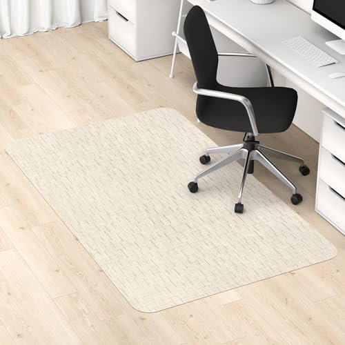Blvornl Office Chair Mat for Hardwood Floor, 90 * 122cm Desk Chair Mat for Hard Wood and Tile Floor, Large Anti-Slip Hard Floor Protector Rolling Chair Mat, PVC Mat Desk Rug for Office, Light Brown
