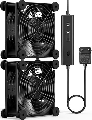 upHere gaming AC 220V PC Lüfter,120 x 38mm PC 120mm Lüfter,Dual Kugellager mit 5 Einstellbare,Lüfter PC mit AC Geschwindigkeit Kontrolle DC Lüfter 12V Kühlung Lüfter für PC Laptop,D1K2(2 Stück)