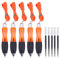 5 Stück Dicker Kugelschreiber, Druckkugelschreiber mit Schnur und Nachfüllungen, Schwarze Tinte Ergonomisch Kugelschreiber für Arthritis, Handzittern, Schwache Hand, Orange