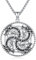 Eusense Wikinger Drachen Halskette für Männer 925 Sterling Silber Drache Anhänger Spirale Tier Drache Amulett Schmuck Geschenk für Männer Jungen