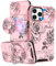 VincitoreModa for iPhone 11 Pro Case Women - [2in1] Cute Girls Roses Flowers Compatible with MagSafe Ring Stand Girly Slide Camera Cover Pretty Design for Apple for iPhone 11 Pro Phone Case 6.1