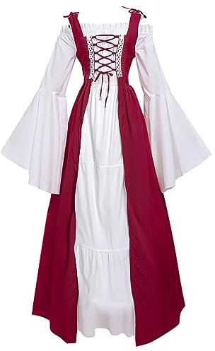 NaLatia Renaissance Kleid Damen Mittelalter Kleid Mittelalter Kostüme Damen Party Kostüm