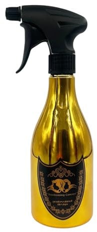 Eson Hair Water Spray Bottle 500ml, Whisky Style Spray Bottle for Hair, Mist Plant Mister, Barber Salon Hairdresser - Retro Stylish, Empty Refillable Sprayer for Cleaning (Champagne (Gold))