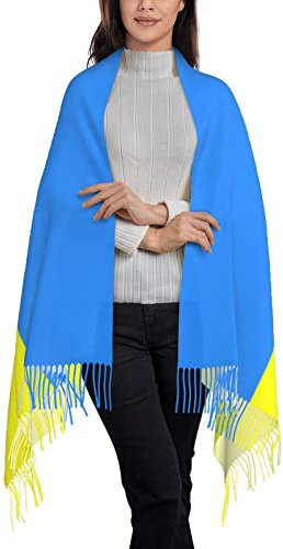 Schal Damen Ukraine-Flaggen-Muster Tücher Damen Winter Schals & Tücher Für Damen Weiche Kaschmir-Deckenschals, Für Party, Herren, Abendkleid