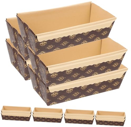 TOPBATHY Disposable Rectangular Loaf Pans 6.69 X 3.74 X 1.97 Inch Paper Baking Trays for Bread Loaf Baking and Party Serving 25 Pack
