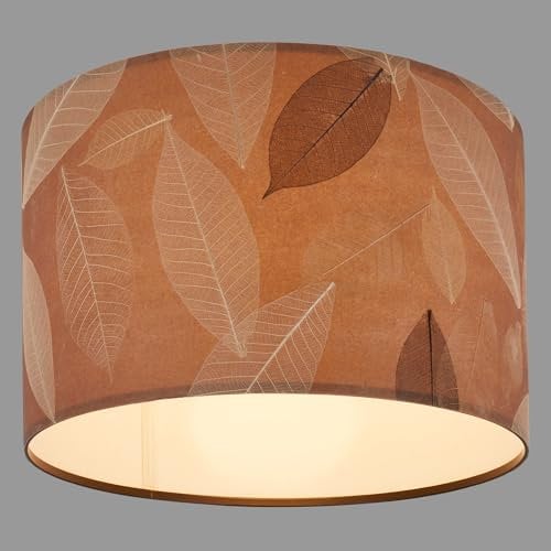 BRILONER - Deckenlampe mit Blätterdekor, E27 Fassung, max. 10 W, Deckenleuchte, Boho, aesthetic, Lampe, Wohnzimmerlampe, Schlafzimmerlampe, Esszimmerlampe, Flurlampe, 35 x 28 cm (DxH), Caffefarben