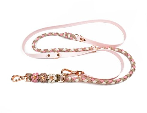 Hundeleine Tierluxe Blumen Biothane Paracord (Rosa, S Lienelänge: 200 cm)