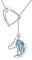 URONE Pferdehalskette Sterlingsilber Pferd Türkis Steigbügel Lasso Y-Halskette Pferdeschmuck Geschenke Für Frauen
