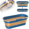 HDFXNCXFC Cubo Plegable con 2 manijas, Cubo de Limpieza de Gran Capacidad, Cubo de Agua de Silicona Plegable, Cubo de trapeador Plegable para trapeador Plano Grande (Azul)