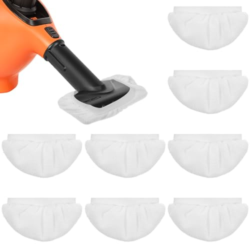 Mabor 8Pcs Steam Cleaner Attachments Universal Reusable Steam Mop Pads for Handheld Steamer Cleaner, Washable Microfiber Cloth Cover Replacement Accessories