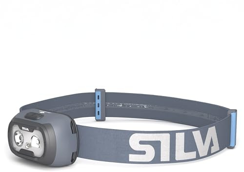 Silva Stirnlampe LED Batteriebetrieben - Seek 420 Lumen - Betrieb mit 3x AAA-Batterien oder wiederaufladbarem Akku - 3 Helligkeitsstufen - Kopflampe Rotlicht & Weißes Licht - mit Batterieanzeige