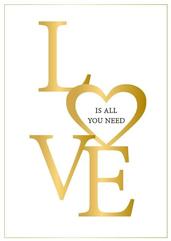 Gutsch Verlag Liebeskarte goldene LOVE Buchstaben Herzmotiv moderne Postkarte Liebe minimalistisches Design für besondere Anlässe
