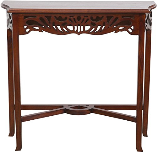 Biscottini Console d'entrée - Table de chevet vintage salon 80x27x75 cm - Table de chevet chambre en bois - Table basse haute - Table basse rétro - Tables d'entrée étroite et haute
