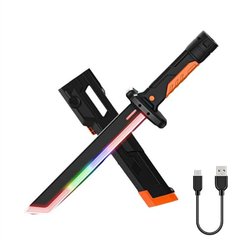 Cikiki Beleuchtetes LED-Schwert, Halloween-Kostüm-Lichtschwert mit Sensor-Sound und Nebel, 7 Farben, leuchtende Schwerter, Geschenke für Halloween, Cosplay, Weihnachten, Geburtstagsparty