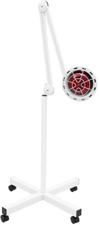 HUOMMGS Rotlichtlampe Wärmelampe 275W Infrarotlampe mit 0-90°C Temperatur Einstellbar 360° Drehbar Therapielampe mit 4 Räder Klappbar Rotlichtlampe Wärmelampe für Haushalt & Praxis