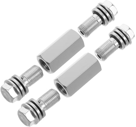 HOLIDYOYO Kit Prolunga Tubo Freno Anteriore Moto 2 Pezzi con Raccordi Adattatori in Metallo Tubo Flessibile Esteso per Migliorare Reattività Frenata Compatibile con Vari Modelli