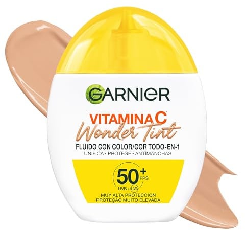 Garnier Vitamina C Wonder Tint Fluido Todo en 1 BB Cream, Tono Medio 40ml | Acción Anti -Manchas, Unificador, Textura Ultraligera, Acabado No Graso, Niacinamida, Glicerina, Vitamina C