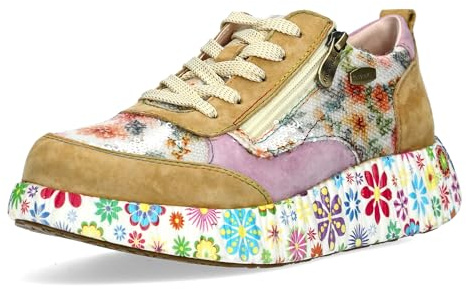 Laura Vita Damen Sneaker floral Leder mit Reißverschluss Pailletten NIKITO 62