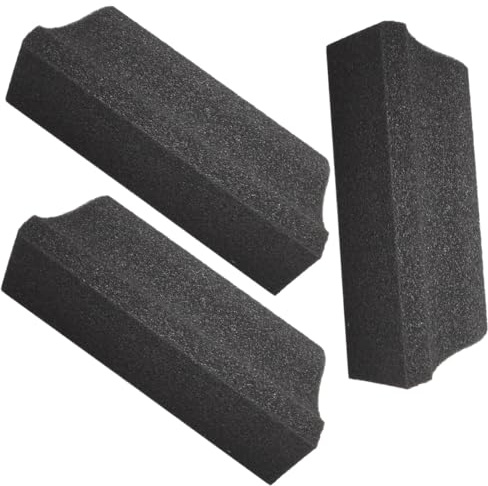 JEWEDECO Éponge à Barbe Récupérateur de Taille de Barbe en Éponge Dure Noire 3pcs pour Hommes pour Toilettage et Nettoyage des Poils