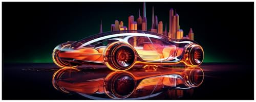 Wallario Küchenrückwand selbstklebend 115 x 50 cm, Motiv: Neon-Speedster | Spritzschutz abwischbar & pflegeleicht