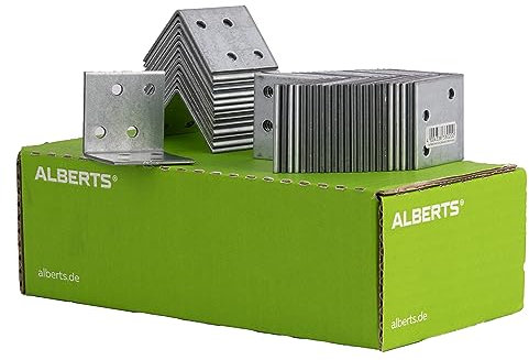 Alberts 846442 Équerre d'assemblage | galvanisée Sendzimir | 40 x 40 x 40 mm | kit de 50